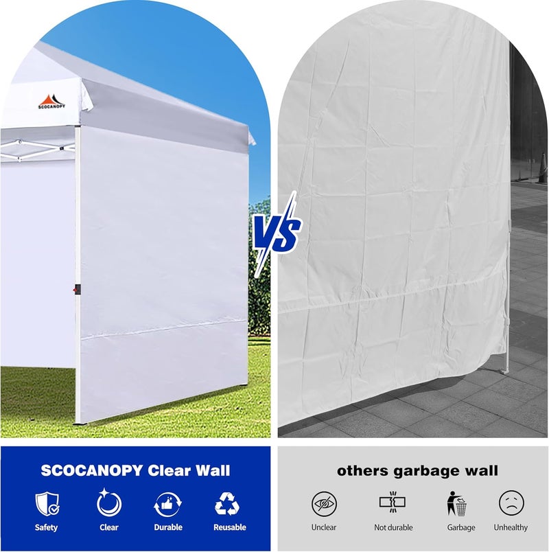 SCOCANOPY SideWall for 12x12ft Canopy Frame, 3 Pack SunWalls Only,(White) - Image 5